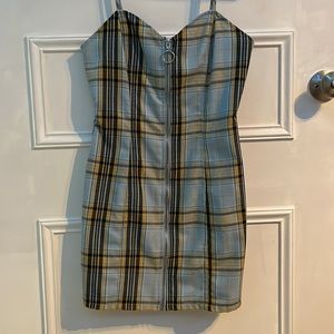 Yellow and blue plaid dress size extra small from forever 21